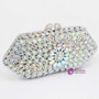 Silver Crystal Clutch Bag Women Party Wedding Bridal Purse
