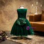Green Tulle Beading Floor Length Flower Girl Dress