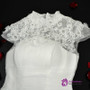 White Knee Length Cap Sleeve Tulle Short Wedding Dress
