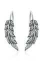 925 Sterling Silver Vintage Feather Wings Long Drop