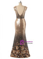 In Stock:Ship in 48 hours Mermaid V Neck Gold Party Dress
