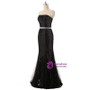 In Stock:Ship in 48 hours Strapless Sheath Black Prom Dress