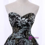 In Stock:Ship in 48 hours Sweetheart Black Print Homecoming Dress