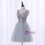 In Stock:Ship in 48 hours Gray V-neck Knee Length Homecoming Dress
