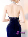 In Stock:Ship in 48 hours Mermaid Halter Blue Prom Dress