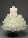 In Stock:Ship in 48 hours Yellow Organza Flower Girl Dress