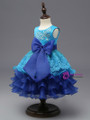 In Stock:Ship in 48 hours Blue Big Bow Girl Dress