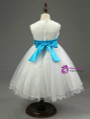 In Stock:Ship in 48 hours Blue Bow Flower Girl Dress