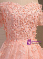 In Stock:Ship in 48 hours Off The Shoulder Pink Dress