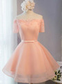 In Stock:Ship in 48 hours Orange Organza Homecoming Dress
