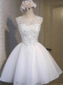 In Stock:Ship in 48 hours White Organza Homecoming Dress