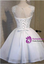 In Stock:Ship in 48 hours White Organza Homecoming Dress