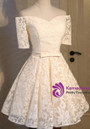 In Stock:Ship in 48 hours Yellow Lace Homecoming Dress