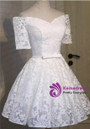 In Stock:Ship in 48 hours White Lace Homecoming Dress