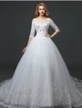 In Stock:Ship in 48 hours Ball Gown Half Sleeve Wedding Dress