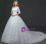 In Stock:Ship in 48 hours Short Sleeve Tulle Wedding Dress
