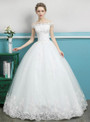 In Stock:Ship in 48 hours Bateau Ball Gown Wedding Dress