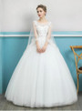 In Stock:Ship in 48 hours Long Sleeve White Wedding Dress