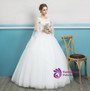 In Stock:Ship in 48 hours Long Sleeve White Wedding Dress