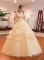 In Stock:Ship in 48 hours Strapless Yellow Wedding Dress