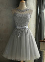 In Stock:Ship in 48 hours Gray Short Bridesmaid Dress