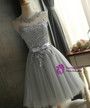 In Stock:Ship in 48 hours Gray Short Bridesmaid Dress