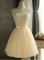 In Stock:Ship in 48 hours Yellow Beading Homecoming Dress