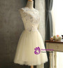 In Stock:Ship in 48 hours Yellow Tulle Appliques Homecoming Dress