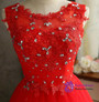 In Stock:Ship in 48 hours Red Tulle Appliques Homecoming Dress