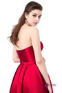In Stock:Ship in 48 hours Strapless Sleeveless Wine Red Slim Long Prom Dress