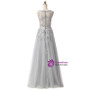 In Stock:Ship in 48 hours Gray Lace Beading Scoop Sleeveless
