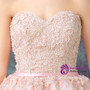 In Stock:Ship in 48 hours Pink Lace Flowers Short Front Back Long Tail Prom Dress