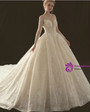 Ball Gown Long Sleeve Open Back Haute Couture Wedding Dresses