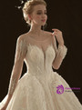 Ball Gown Long Sleeve Open Back Haute Couture Wedding Dresses
