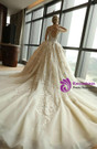 Ball Gown Scoop Appliques Ivory Haute Couture Wedding Dresses