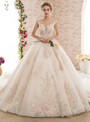 Ball Gown High Waist Appliques Beading Haute Couture Wedding Dresses