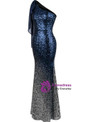 In Stock:Ship in 48 hours Mermaid One Shoulder Blue Sequins Prom Dress