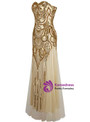 In Stock:Ship in 48 hours Mermaid Gold Sequins Sweetheart Prom Dress