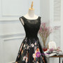 In Stock:Ship in 48 hours A-line Black Print Prom Dress