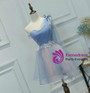 In Stock:Ship in 48 hours One Shoulder Blue Tulle Homecoming Dress