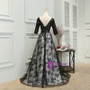 In Stock:Ship in 48 hours V-neck Half Sleeve Lace Prom Dress