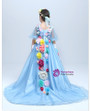 Ball Gown Blue Tulle Flower Long Sleeve Flower Girl Dress