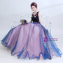 In Stock:Ship in 48 hours A-Line V-neck Tulle Blue Backless Prom Dress