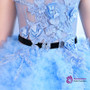 Blue Hi Lo Tulle Ruffles Appliques Flower Girl Dress