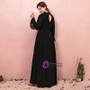 Plus Size Black Long Sleeve Lace V-neck Prom Dress