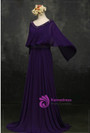 Plus Size Purple Chiffon V-neck Prom Dress