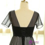 Plus Size Black V-neck Short Sleeve Prom Dress
