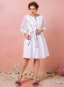 Plus Size Knee Length White Long Sleeve Prom Dress