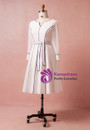 Plus Size Knee Length White Long Sleeve Prom Dress