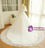 Plus Size White Tulle V-neck Backless Wedding Dress